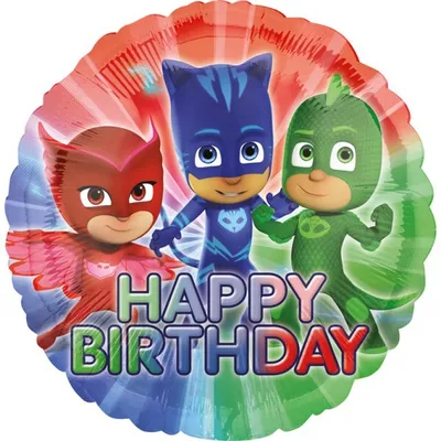 Image de AMSCAN Standard Pj Masks Happy Birthday Fo 0 0 0