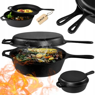 Produktbild von HAGE Gusseiserner Topf 3-in-1 Bratentopf 26 cm Induktion