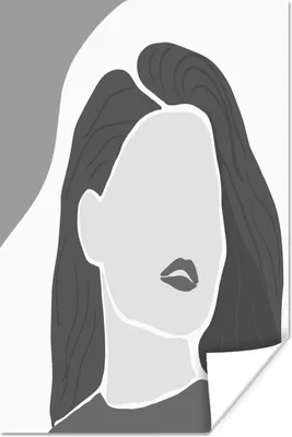 Produktbild von MuchoWow® Poster Porträt - Frau - Schwarz - Weiß 80x120 cm - Papierdruck