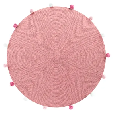 Produktbild von Kinderteppich mit Pompons POMPOMPARTY, rund, Ø 90 cm