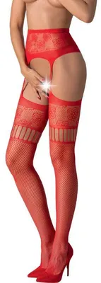 Immagine prodotto di Passion - S030 Calze Rosse Con Giarrettiera Taglia Unica