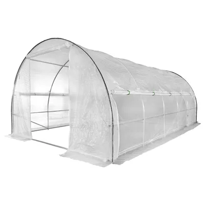 Image de 4iQ Tunnel de serre 24 m² PREMIUM White 3x8 m - avec filet anti-insectes