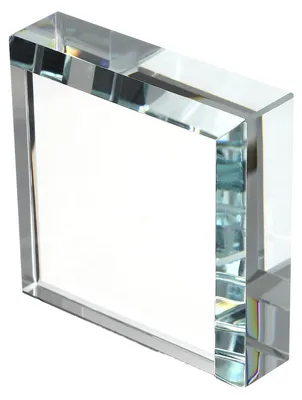Glas-Briefbeschwerer, klar, 60 x 60 x 19 mm, dekorativ