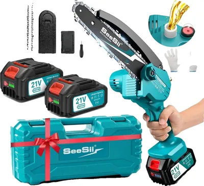 Image de Mini tronçonneuse sans fil, coupe efficace, longue durée de vie de la batterie, avec 2 batteries 4,0Ah