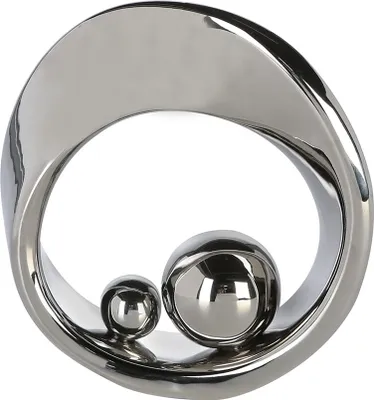 Produktbild von Casablanca Skulptur Spin silber,Keramik,H21cm Höhe: 21 cm Breite: 21 cm Tiefe: 6 cm 26179