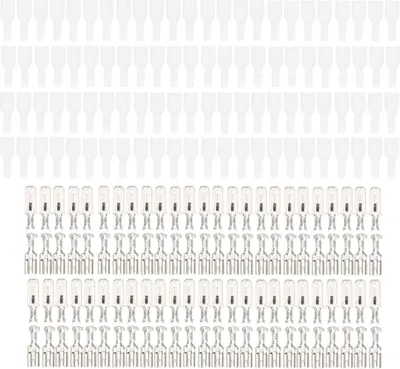 Imagen del producto de 200 conectores tipo espátula de latón chapado en estaño, de 6,3 mm, para terminales de cable, con fundas aislantes