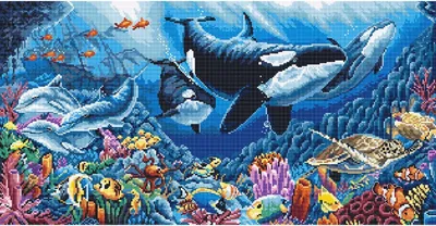 Produktbild von Letistitch Kreuzstich-Stickset "Unterwasserballett", 50x26cm