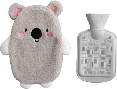 Produktbild von Premium-Wärmflasche mit weichem Deckel, abnehmbare Wärmflasche für Kinder und Erwachsene, sicher und langlebig, wärmende Wärmflasche aus Naturkautschuk, das beste Geschenk