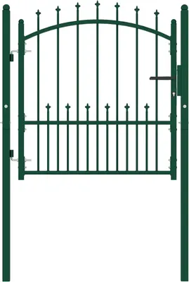 Obrázek produktu pro vidaXL Brána do plotu EMMEN s hroty, ocel, 104 x 97 cm, zelená