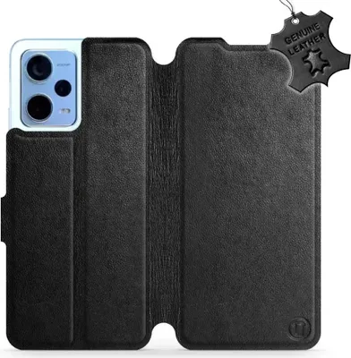 Produktbild von Echtleder Handyhülle für Xiaomi Redmi Note 12 5G, Mobiwear Leather, Schwarz