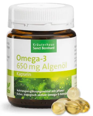 Produktbild von Sanct Berhard Omega-3 Algenöl-Kapseln – 60 Weichkapseln