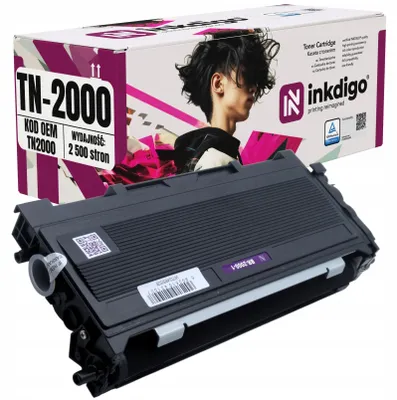 Produktbild von Inkdigo Toner TN2000 für Brother HL-2035, HL-2035R, HL-2037 – Schwarz, 2500 Seiten,