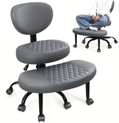 Obrázek produktu pro Ergonomická židle s opěrkou pro kolena – podložka pro kolena – meditační židle – kancelářská židle – pomůcka pro sezení – potah z umělé kůže
