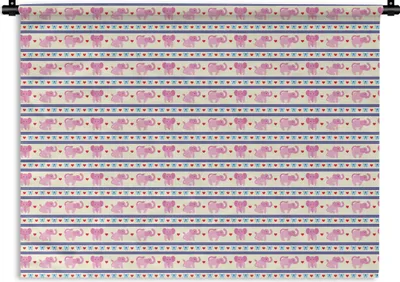 Obrázek produktu pro MuchoWow® Tapiserie Věšení na zeď Růžová - slon - linie - design 180x135 Tapiserie dekorace Nástěnná šála