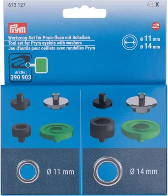 Obrázek produktu pro Prym 673127, Druky (patentky), Kov, Plast, Bílá, 1,4 cm, 8 kusů, Krabice