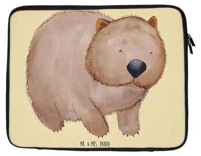 Produktbild von Mr. & Mrs. Panda Laptop Tasche Wombat 33 x 42 cm - Gelb Pastell - Geschenk, Sleeve, Motivation, Laptoptasche, Spruch, Hülle, Das Leben Ist schön, Australien, Case