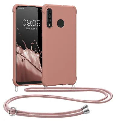 Produktbild von kwmobile Necklace Case kompatibel mit Huawei P30 Lite Hülle - Cover mit Kordel zum Umhängen - Silikon Schutzhülle Perlmutt
