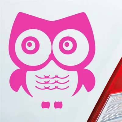 Produktbild von Auto Aufkleber Eule Owl Uhu Vogel Bird süß Tier Musik 10x11 cm Pink Sticker Heckscheibenaufkleber