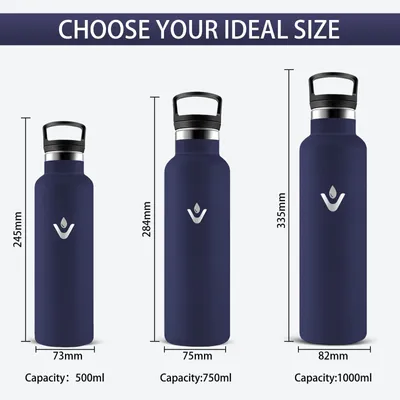 Image de Bouteille d'eau en acier inoxydable Mujigaga, thermos de 500 ml, bouteille à eau étanche