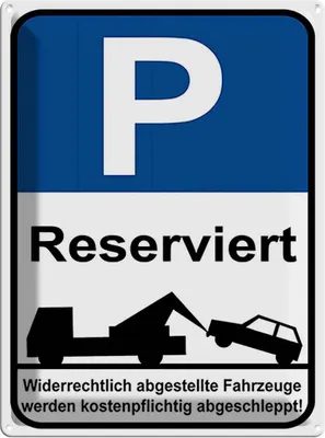 Zdjęcie produktu dla vianmo Blaszany znak 40x30 cm Parkplatzschild P reserviert