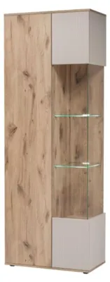 Image de Vitrine ERINA – 2 portes – Chêne clair et beige