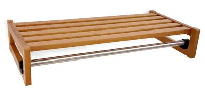 Kapstok mit Ablage, Wandmontage, Kirschholzfarbe, 77x36x14 cm
