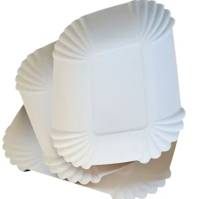 Produktbild von 250 Pommes Frites Schalen, Pappe eckig 13,5 cm x 17,5 cm x 3,5 cm weiss