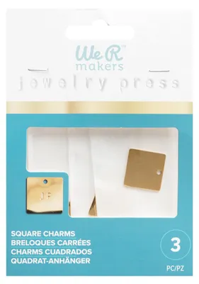 3 quadratische Charms für Schmuckherstellung - Stanz- und Prägeset