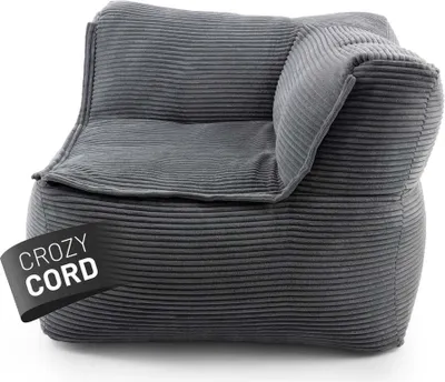 Produktbild von LUMALAND Modulares Eckteil rechts aus der Cord-Reihe, 81x81x70 cm  - Bezug soft & waschbar - Grau