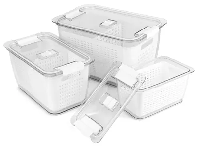Productafbeelding van Omgoods - Set van 3 Vers voedselopslagcontainers voor de Koelkast