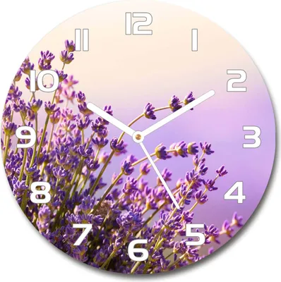 Produktbild von Wanduhr aus Glas 30fi Glasbild Glasuhr Gehärtetes Glas - weisse-zeiger - Lavender