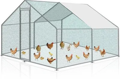 Immagine prodotto di Pollaio 3x3x2 m - Allevamento all'aperto - Reti metalliche - Copertura a punti