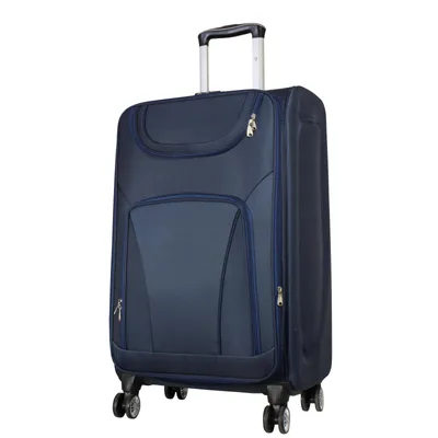 Produktbild von Großer Nylon Reisekoffer 78cm Maribor blau Trolley 4 Rollen leicht Weichgepäck