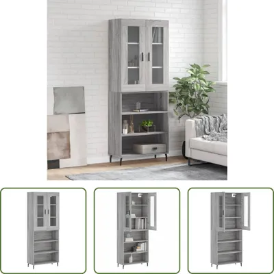 Produktbild von The Living Store Highboard Grau Sonoma 69,5x34x180 cm Holzwerkstoff