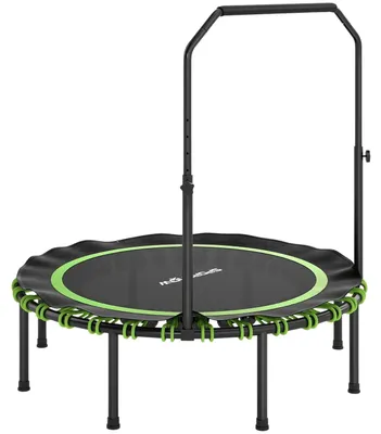 Imagen del producto de Trampolín de fitness con manillar ajustable, para uso en interiores y exteriores, color verde