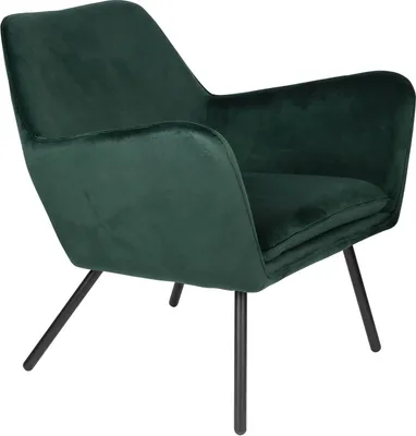 Retro Sessel BON Velvet Green - Samtstoff Grün