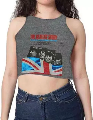 Immagine prodotto di The Beatles - "The Beatles Story" Top corto da donna RO1573 (XL) (Grigio)