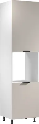 Produktbild von Mikrowellenumbauschrank 60 x 247 x 58 cm Küchenschrank Küchenblock, Sorento D60PWN Weiß/Beige