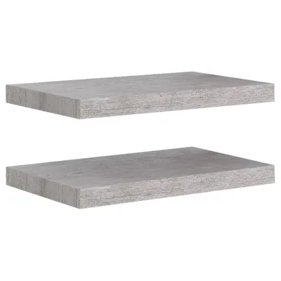 Obrázek produktu pro Plovoucí nástěnné police 2 ks betonově šedé 50x23x3,8 cm MDF