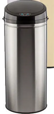 Produktbild von Echtwerk Abfalleimer mit Sensor 42 Liter, Farbe Inox mit schwarzem Deckel