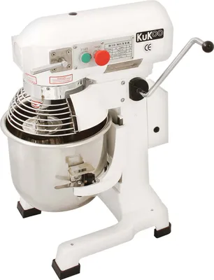 Obrázek produktu pro KuKoo Gastro 10 l planetární mixér, spirálový mixér, hnětač těsta, hnětač, míchací zařízení, kuchyňský robot, mixér s hnětacími nástavci, stěrka na těsto, 0,55 kW, 65 cm (v) x 44 cm (d) x 36 cm (š), 3 rychlosti