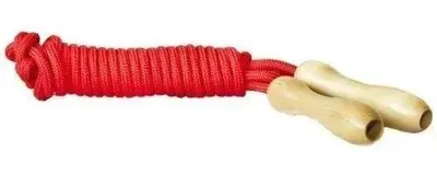 Produktbild von Rotes Springseil mit Holzgriffen, 6 m