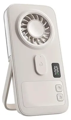 Zdjęcie produktu dla Przenośny mini wentylator USB – wentylator ręczny/stołowy – 4 stopnie prędkości – akumulator litowy – ciche chłodzenie – nawilżanie mgiełką – kolor biały