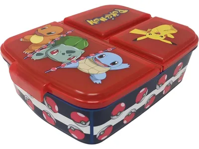 Produktbild von Kinder Brotdose mit 3 Fächern BPA frei Kunststoff 18x13,5x5,5 cm wählbar