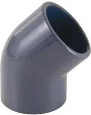Zdjęcie produktu dla Kolanko PVC-U 45° z podwójnym gniazdem samoprzylepnym 40 mm