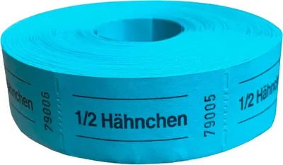 Produktbild von Bonrolle 1/2 HÄHNCHEN blau 1000 Abrisse perforiert fortlaufend nummeriert