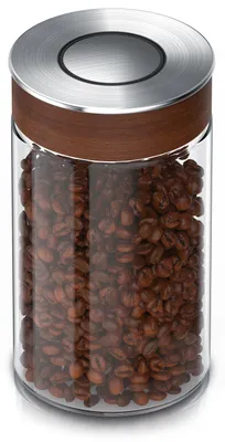 Produktbild von Arendo Vorratsglas 1000 ml aus Borosilikatglas mit luftdichtem Vakuum-Klickdeckel, Edelstahldeckel mit Silikondichtung, große Öffnung, Aufbewahrungsglas, 1 Stück, transparent