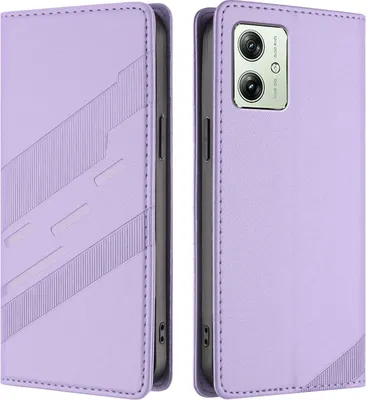 Obrázek produktu pro Pouzdro pro Motorola Moto G14/Moto G54,Polyuretankožené peněženkové pouzdro s přihrádkou na karty a funkcí stojánku Violett