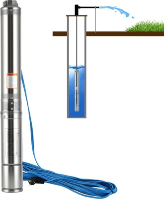 Immagine prodotto di Izrielar 750 W / 1,0 CV Pompa per pozzi profondi Pompa per pozzi da 4 pollici fino a 4000 l/h Resistente alla sabbia Pompa sommergibile Pompa per acqua in acciaio inossidabile Pompa da giardino
