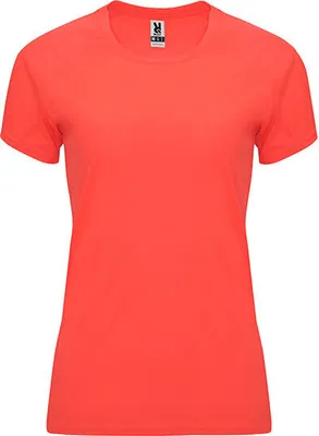 Immagine prodotto di Roly Sport CA0408 | Bahrain T-shirt donna con maniche raglan - Colore: Fluor Coral 234 - Taglia: XXL